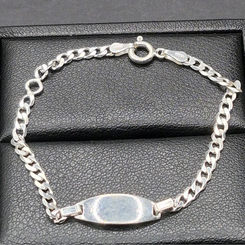 New Condition 6'' Baby Sterling Silver I.D Bracelet 925 K1